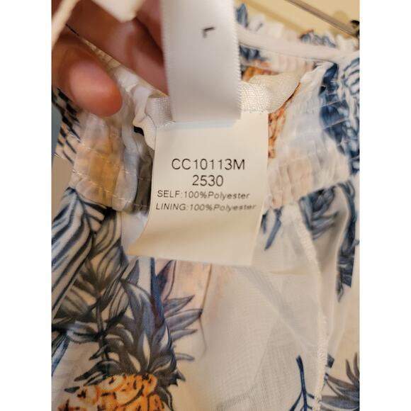 Cupshe NWT Pineapple Print Tiered Ruffle Beach Coverup Skirt Multicolor Large - Picture 8 of 8